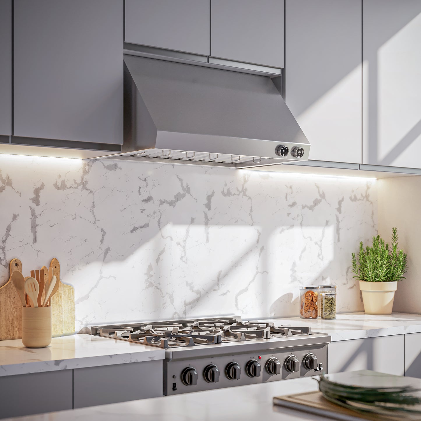 Campana extractora de pared Forno Biagio de 36 pulgadas, acero inoxidable, resistente