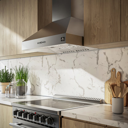 Campana extractora de pared Forno Orvieto de 30 pulgadas, iluminación LED, resistente, acero inoxidable