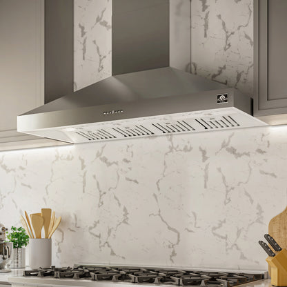 Campana extractora de pared Forno Orvieto de 60 pulgadas, iluminación LED, resistente, acero inoxidable