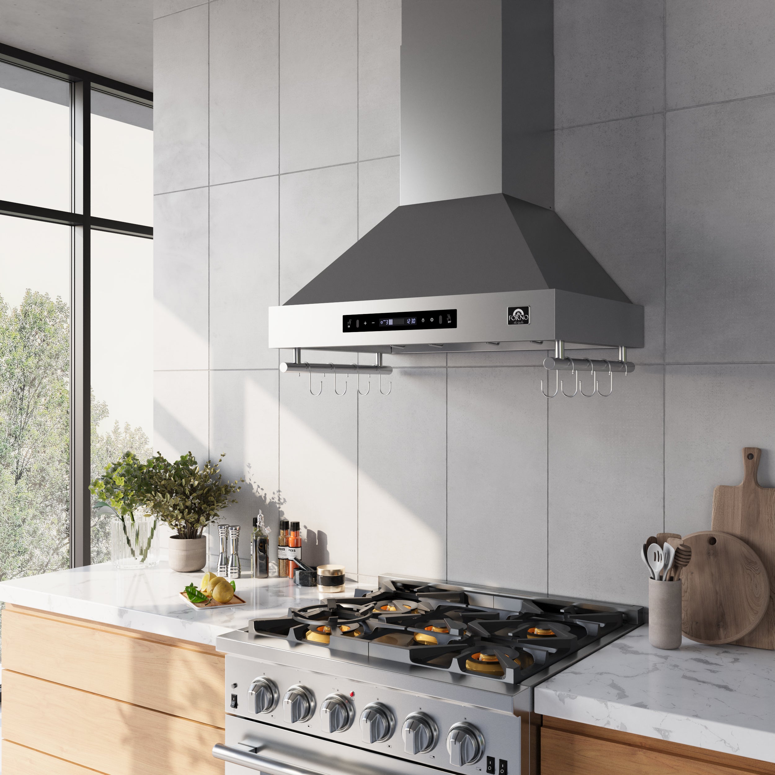 Forno Venezia 30 Inch Wall-Mounted Range Hood with Touch Controls