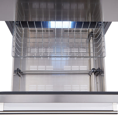 Enfriador de vinos Forno Azienda de 24 pulgadas con doble zona de temperatura, hasta 108 botellas, dos cajones refrigerados, zonas de temperatura ajustables, eficiencia energética