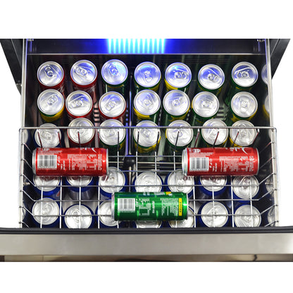 Enfriador de vinos Forno Azienda de 24 pulgadas con doble zona de temperatura, hasta 108 botellas, dos cajones refrigerados, zonas de temperatura ajustables, eficiencia energética