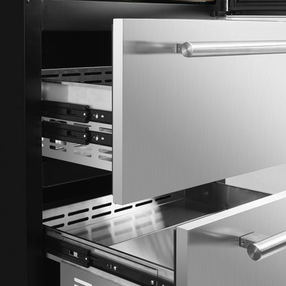 Enfriador de vinos y bebidas Forno Celano de 30 pulgadas con dos zonas de refrigeración, 21.3 pies cúbicos, acero inoxidable