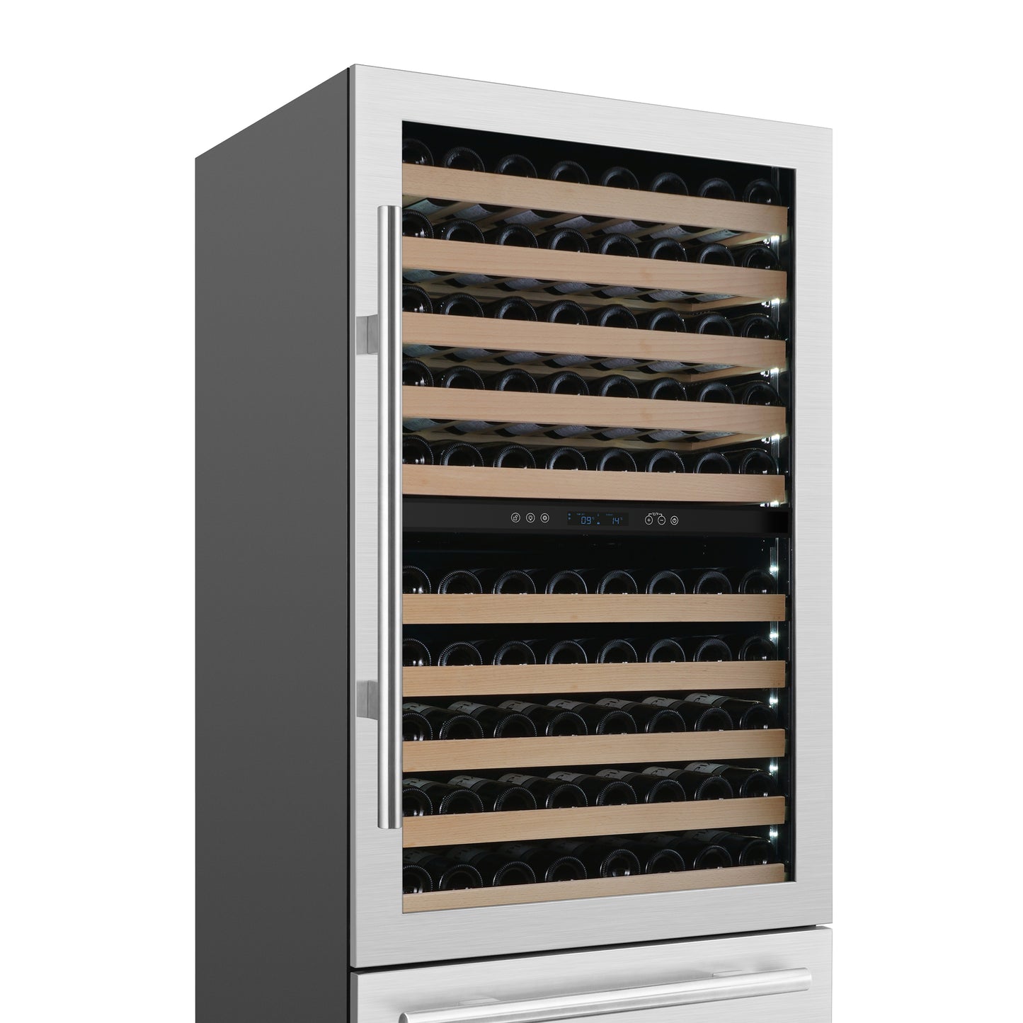 Enfriador de vinos y bebidas Forno Celano de 30 pulgadas con dos zonas de refrigeración, 21.3 pies cúbicos, acero inoxidable