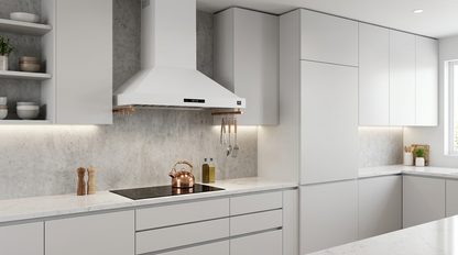 Forno Venezia 30 Inch Wall-Mounted Range Hood in White with Touch Controls and Baffle Filters - Forno Appliances