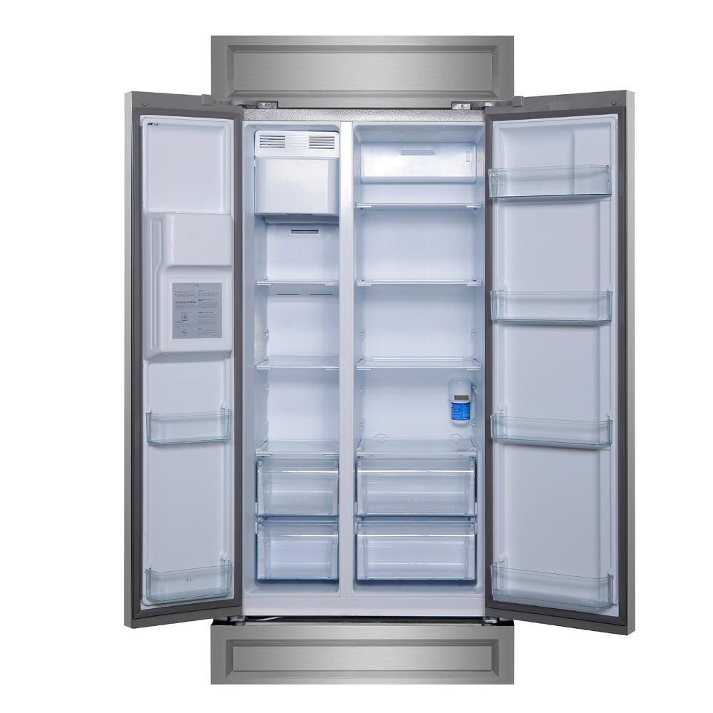 Forno Salerno 40-Inch Built-In Stainless Steel Refrigerator, 20 cu