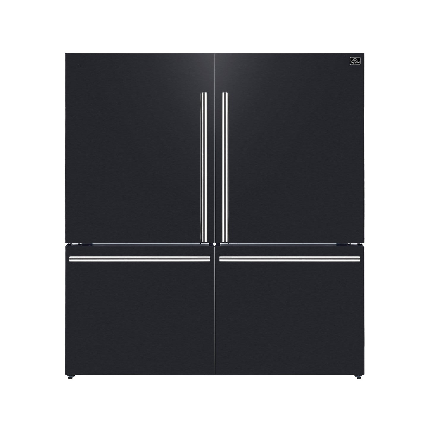 Réfrigérateur autonome Forno Milano 2 pièces de 62 pouces avec congélateur inférieur double, noir – 34,4 pi³, commandes tactiles, machine à glaçons