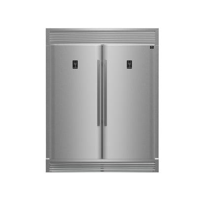 Ensemble de cuisine 3 pièces Premium FORNO : cuisinière à gaz autonome FORNO Galiano 48 po, réfrigérateur convertible double combiné FORNO Rizzuto 60 po, hotte murale FORNO 48 po (FBDL-018-02US)