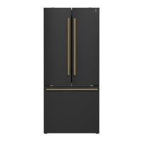 Forno Gallipoli Espresso Réfrigérateur noir à portes françaises de 30 pouces, congélateur en bas, 17,5 Cu. Ft., No Frost, Machine à glaçons