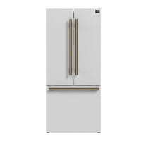 Refrigerador Forno Gallipoli Espresso blanco de 30 pulgadas con puerta francesa, congelador inferior, 17.5 pies cúbicos, sin escarcha, máquina de hielo