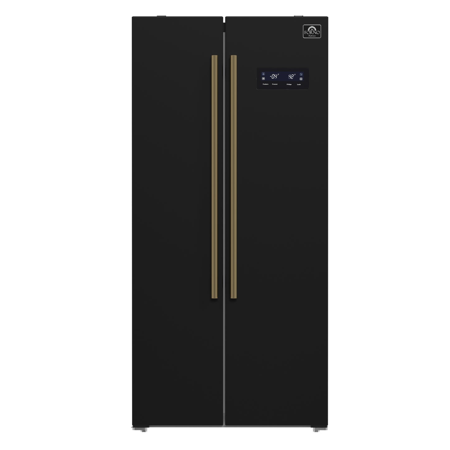 Réfrigérateur côte à côte Forno Salerno Espresso noir de 33 pouces, 15,6 pi³, écoénergétique, sans givre, design moderne