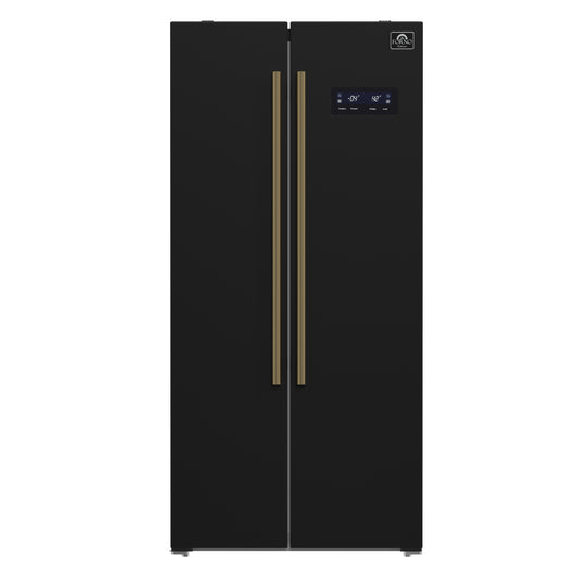 Refrigerador Forno Salerno Espresso de 84 cm, color negro, de dos puertas, 4,8 m³, de bajo consumo, sin escarcha, diseño moderno
