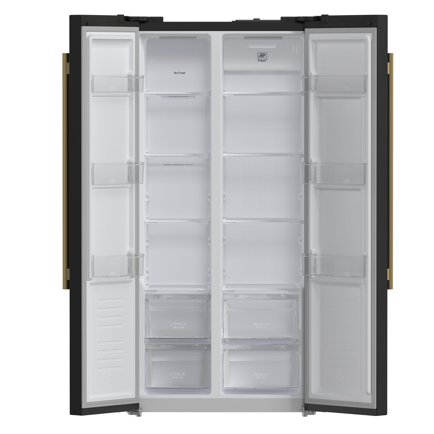 Réfrigérateur côte à côte Forno Salerno Espresso noir de 33 pouces, 15,6 pi³, écoénergétique, sans givre, design moderne