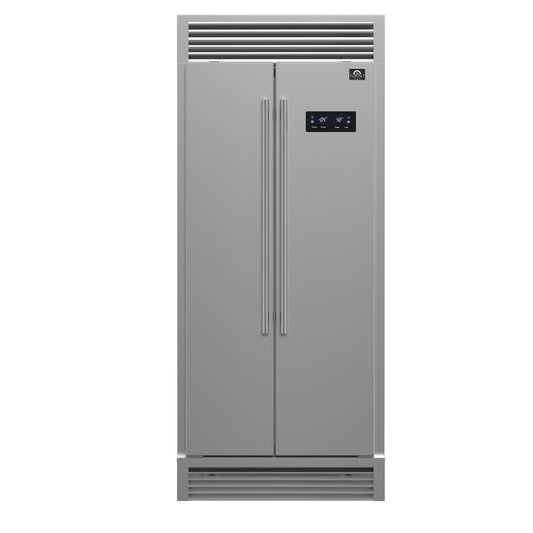 Refrigerador empotrado de acero inoxidable Forno Salerno de 37 pulgadas, 15.6 pies cúbicos, parrilla decorativa, certificación ENERGY STAR