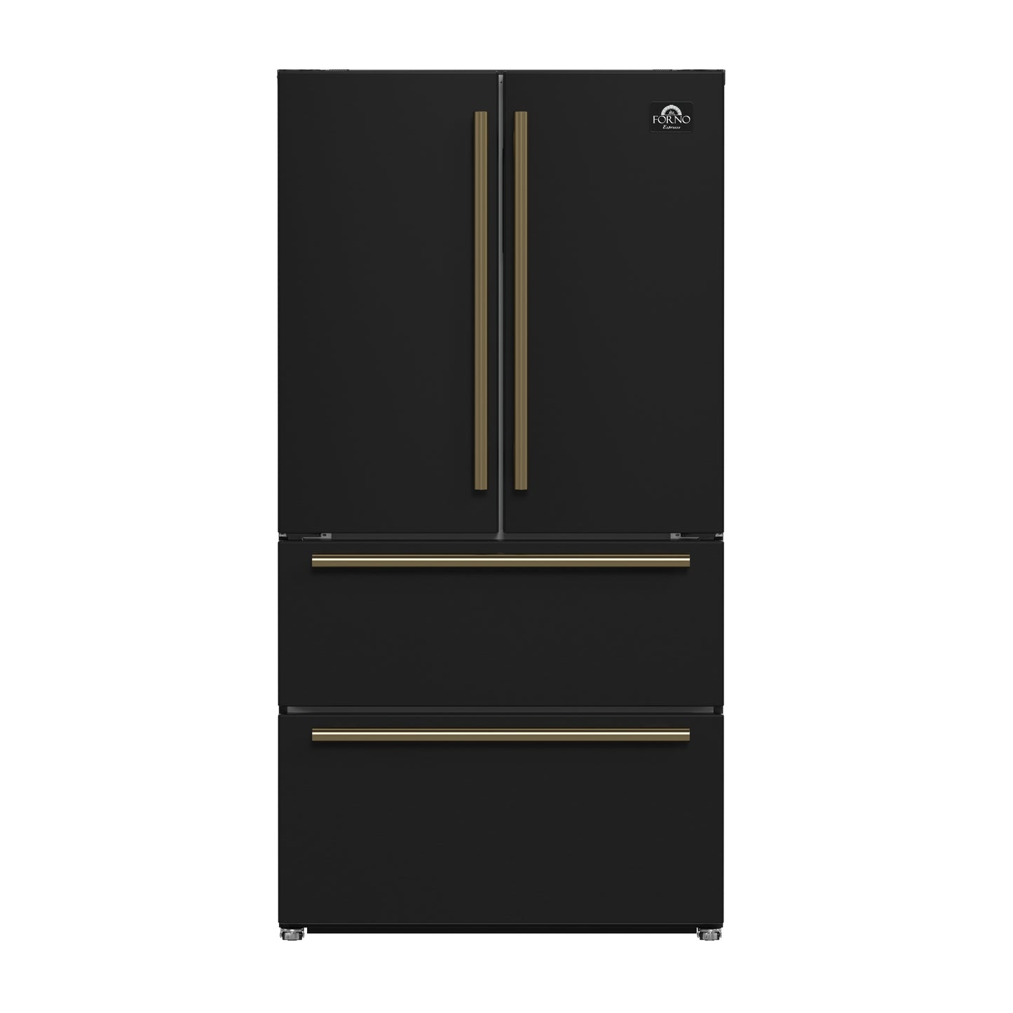 Refrigerador Forno Moena Espresso de 36 pulgadas, color negro, con puerta francesa, 19.2 pies cúbicos, antiescarcha, máquina de hielo automática, certificación ENERGY STAR