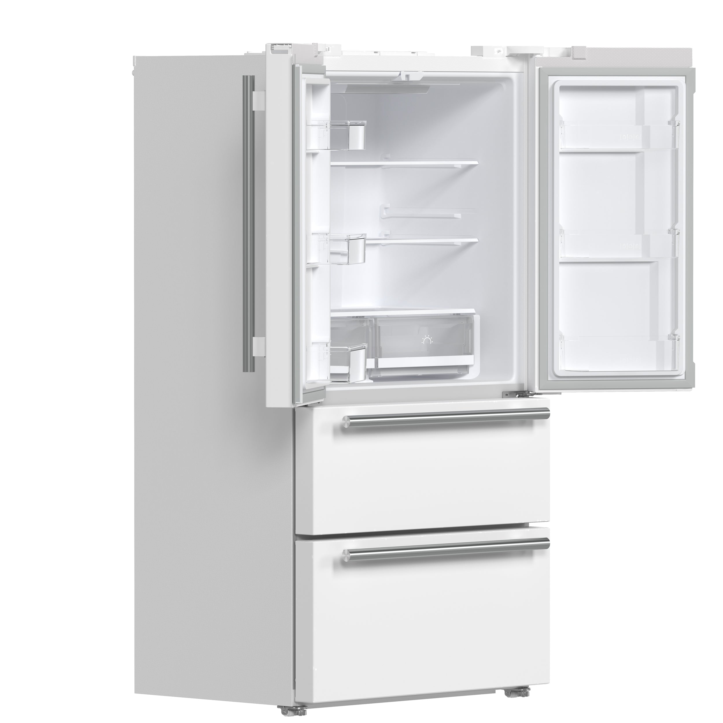 Forno Moena Espresso 36-Inch White French Door Refrigerator, 19.2