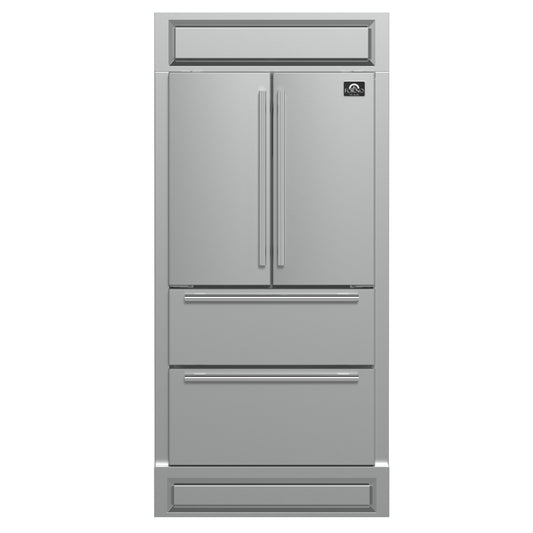 Refrigerador Forno Moena de 40 pulgadas con puerta francesa, acero inoxidable, 19.2 pies cúbicos, parrilla decorativa moderna, certificación ENERGY STAR