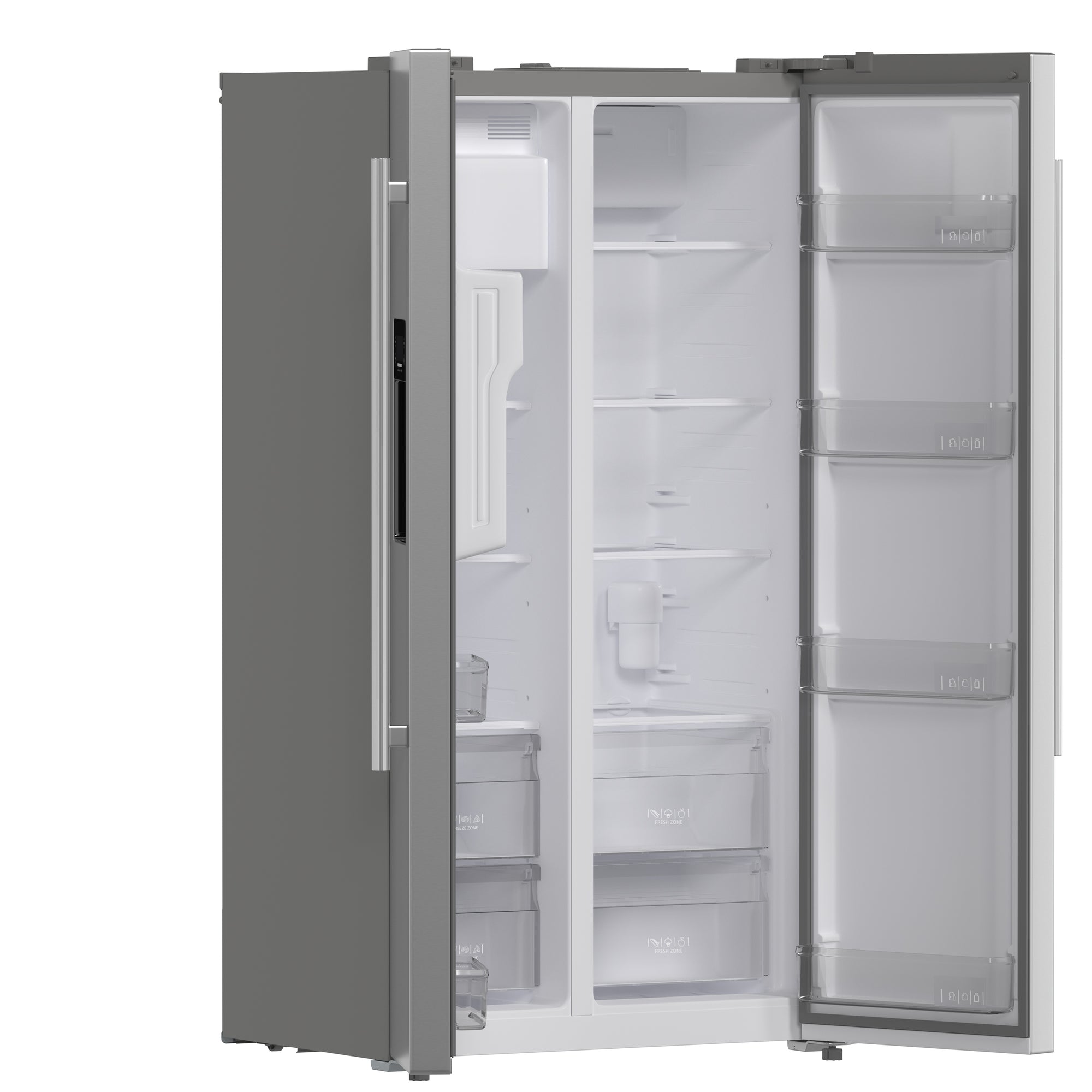 Forno Salerno 36" Side-by-Side Refrigerator and Freezer with 20 Cubic Ft.- Stainless Steel French Door Built-In Ice Maker Fridge on Fridge.com