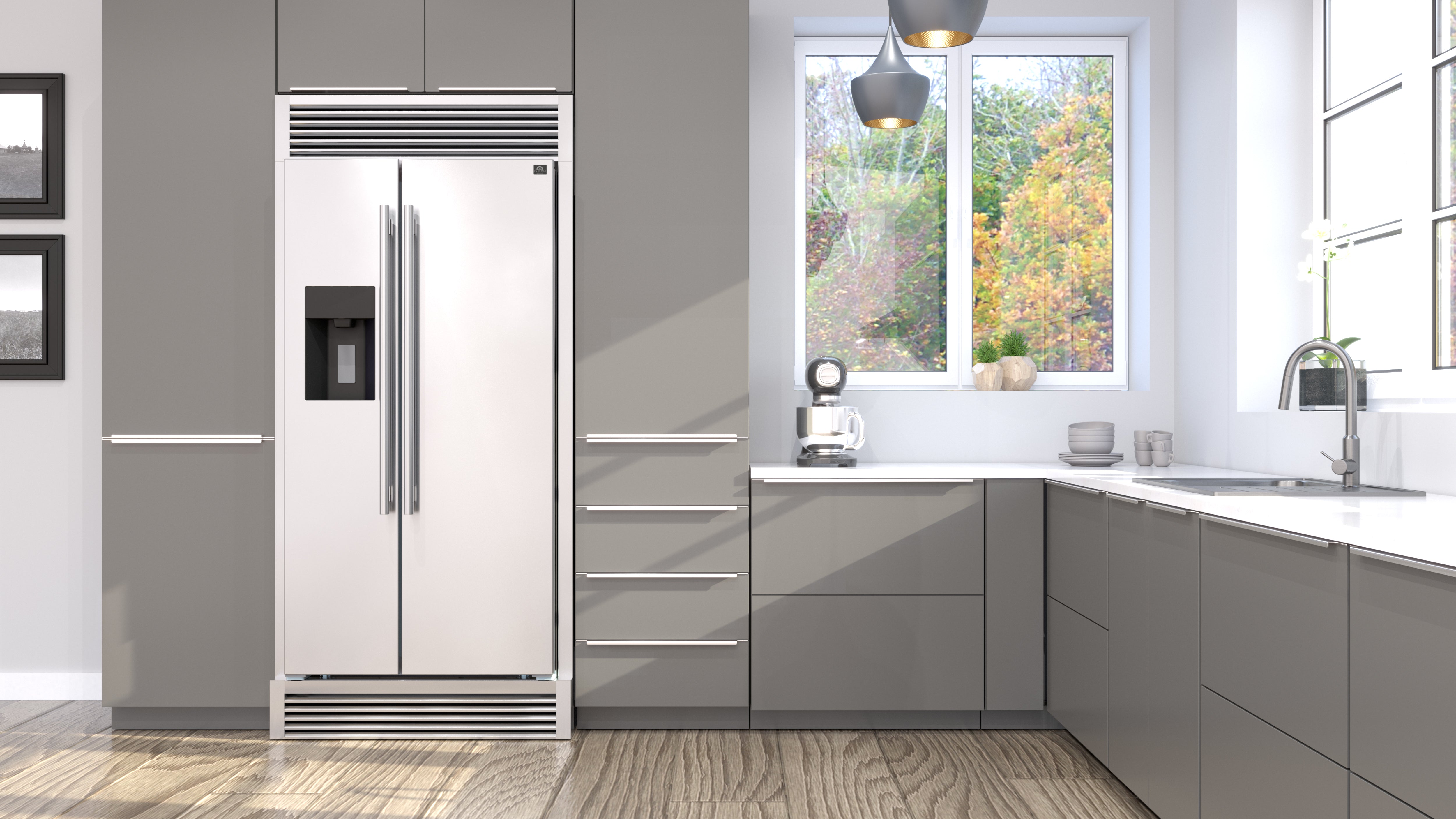冷凍PM30 PL40 F40 ADM20 ADL60 Forno Salerno 40-Inch Built-In Stainless Steel Refrigerator, 20 cu