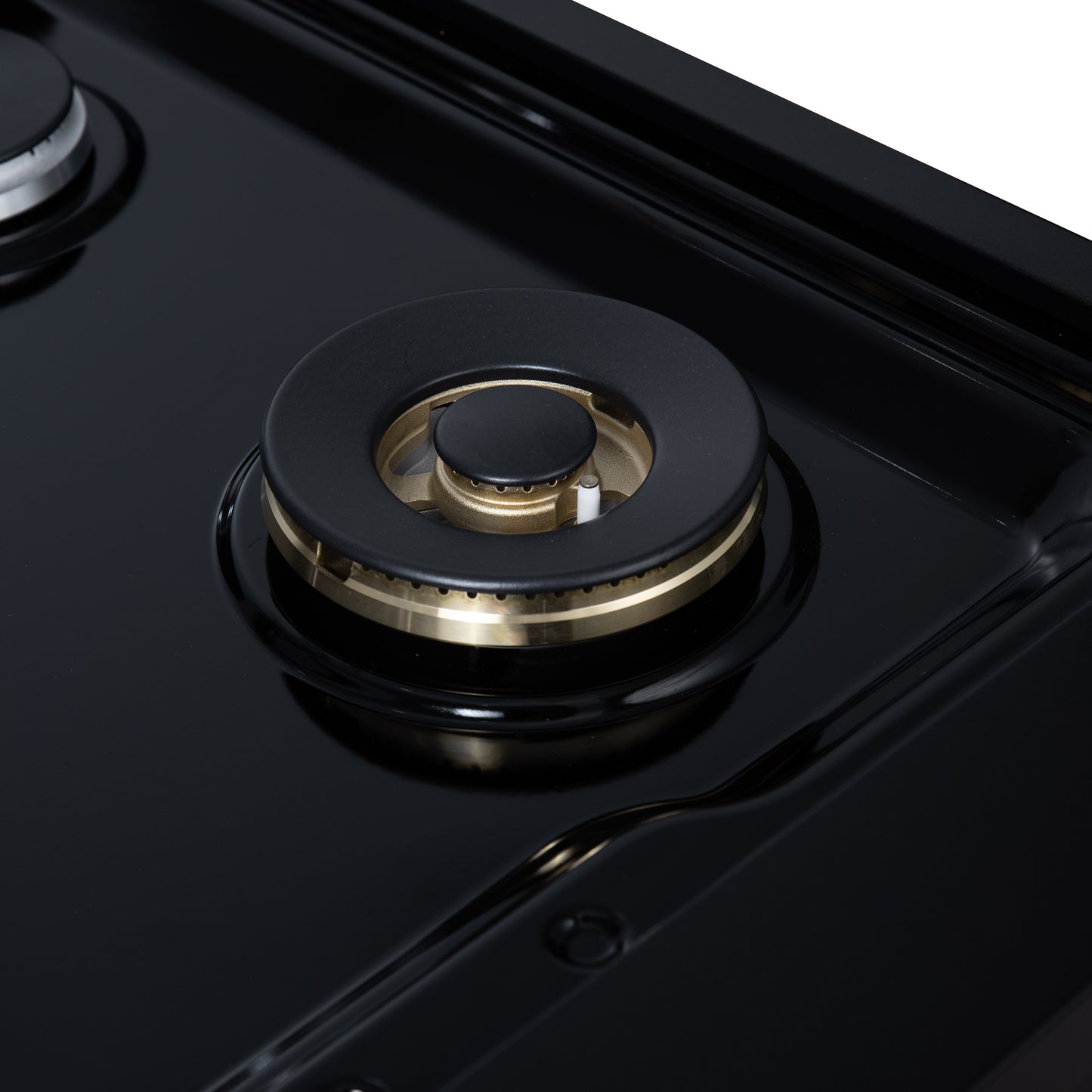 Valente 36" Gas Cooktop in Black, 6 Sealed burners, 71,000 BUT Output, 1 Antique Brass Dual-Ring Burner, Continuous Cast Iron Grates - Forno Appliances