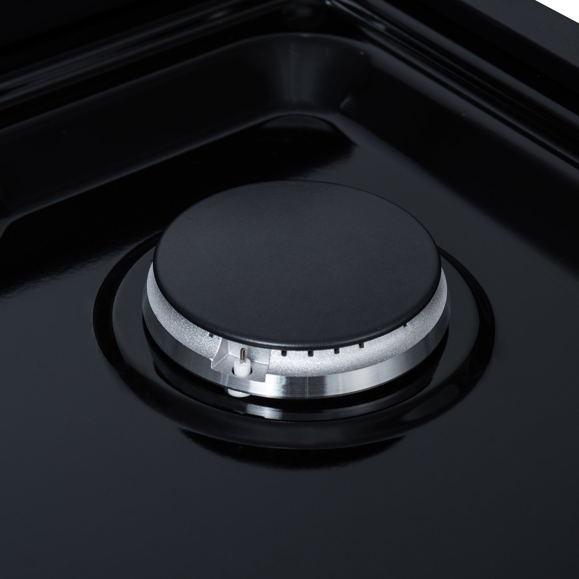 Valente 48" Gas Cooktop in Black, 8 Sealed burners, 94,000 BUT Output, 2 Antique Brass Dual-Ring Burners, Continuous Cast Iron Grates - Forno Appliances