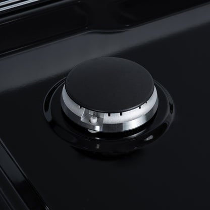 Valente 48" Gas Cooktop in White, 8 Sealed burners, 94,000 BUT Output, 2 Antique Brass Dual-Ring Burners, Continuous Cast Iron Grates - Forno Appliances