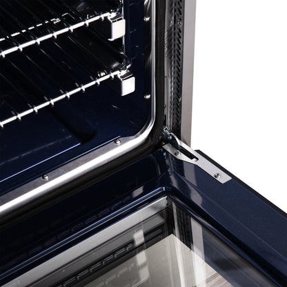 Forno Massimo 30-Inch Black Freestanding Gas Range, 4 Burners, True Convection Oven