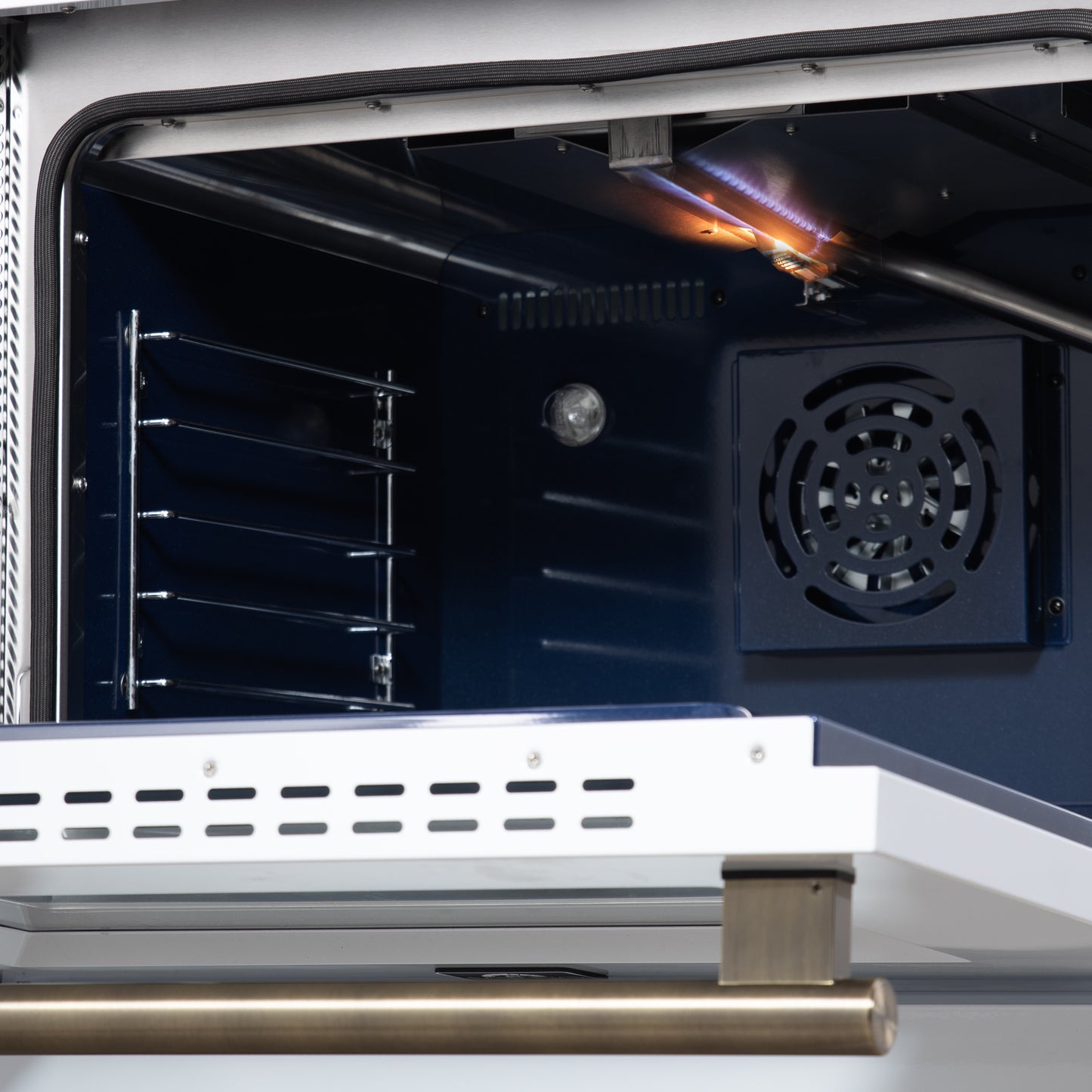 Cuisinière à gaz autonome blanche Forno Massimo de 30 pouces, 4 brûleurs, four à convection véritable