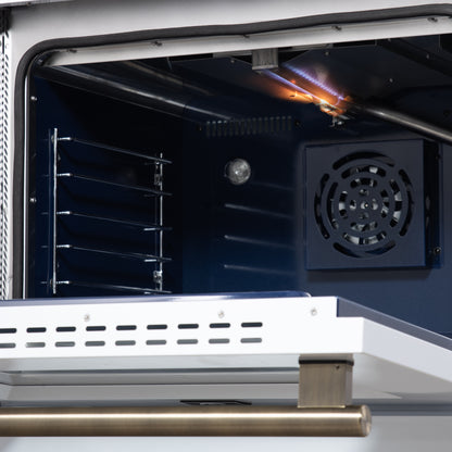 Cuisinière à gaz autonome blanche Forno Massimo de 30 pouces, 4 brûleurs, four à convection véritable