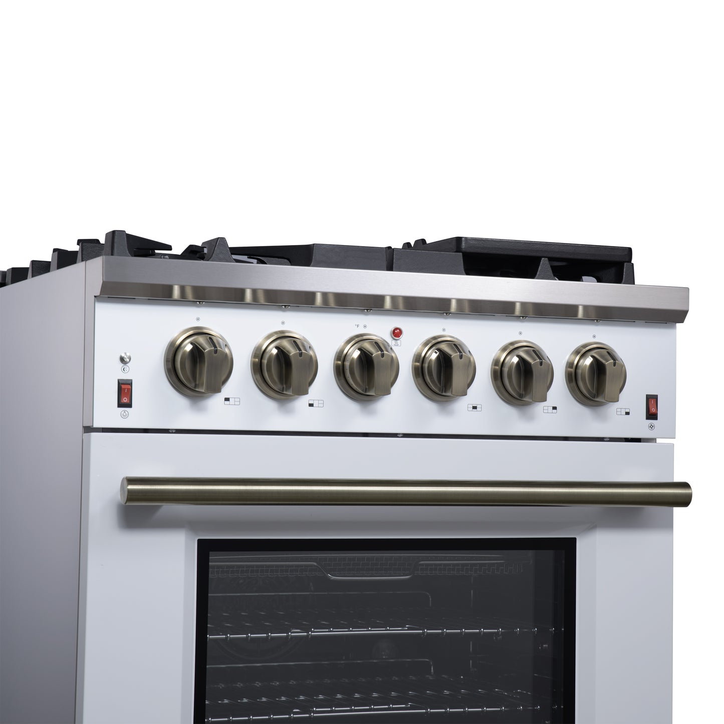 Cuisinière à gaz autonome blanche Forno Massimo de 30 pouces, 4 brûleurs, four à convection véritable