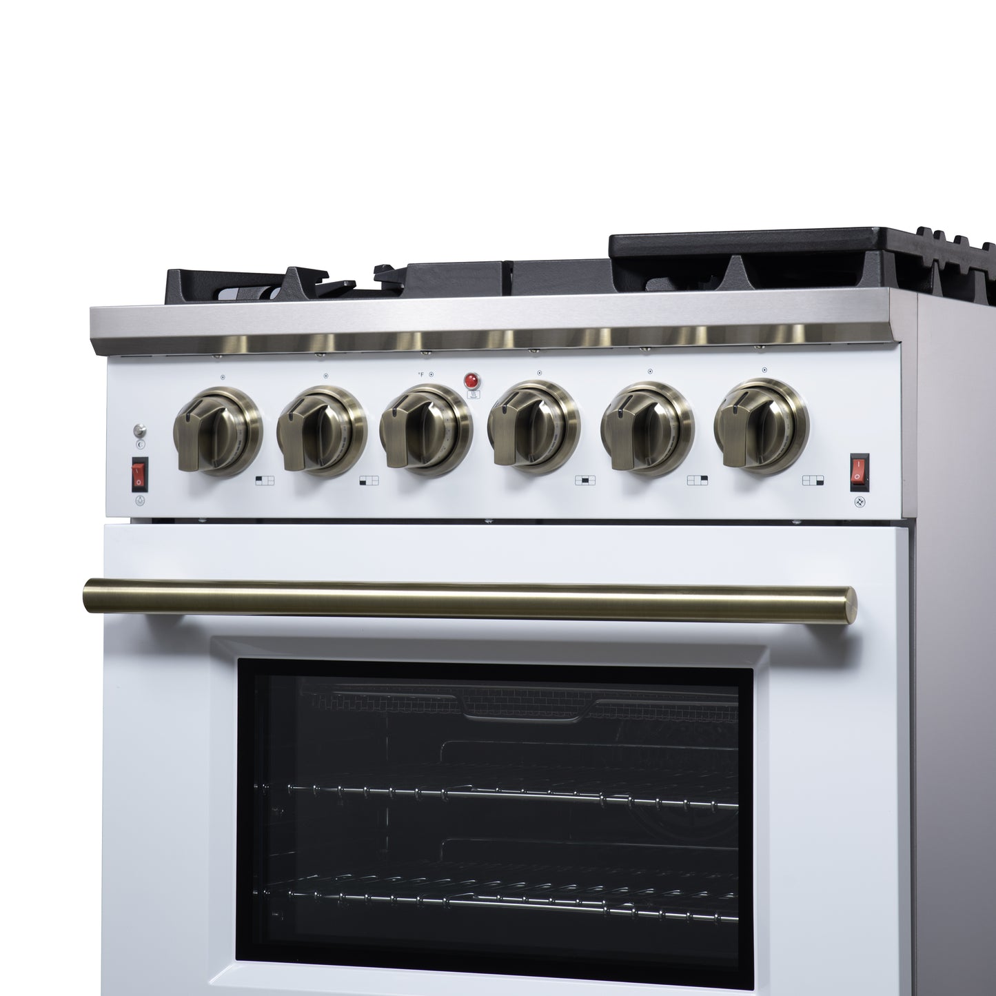 Cuisinière à gaz autonome blanche Forno Massimo de 30 pouces, 4 brûleurs, four à convection véritable