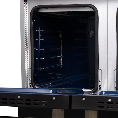 Cuisinière à gaz autonome noire Forno Massimo de 48 pouces, 8 brûleurs, four à convection véritable