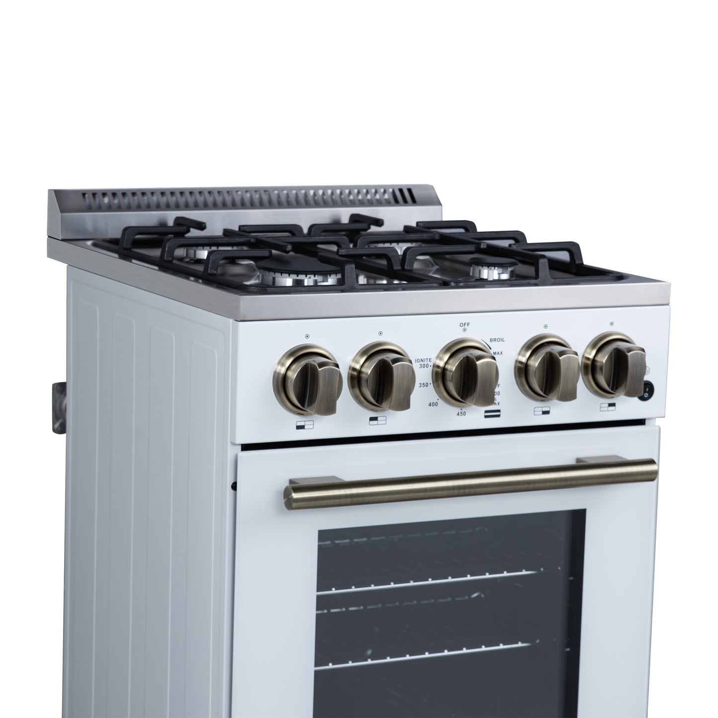 Cocina a gas independiente Forno Lamazze de 20 pulgadas en color blanco, diseño compacto