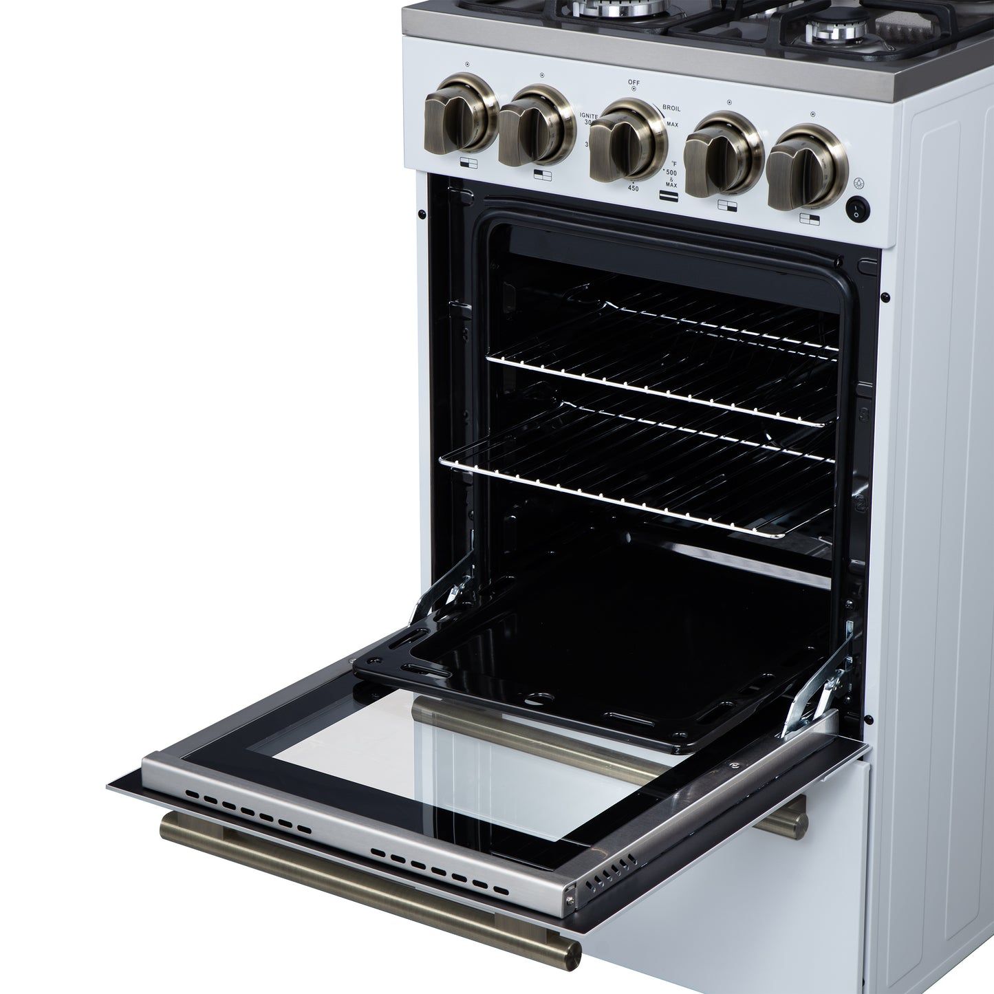 Cocina a gas independiente Forno Lamazze de 20 pulgadas en color blanco, diseño compacto