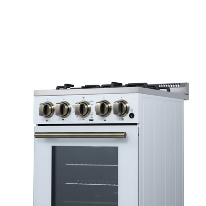 Cocina a gas independiente Forno Lamazze de 20 pulgadas en color blanco, diseño compacto