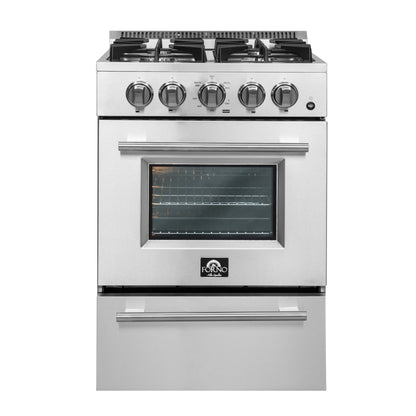 Forno Breno 24-Inch Freestanding Gas Range, Compact Design, Energy Efficient - Forno Appliances
