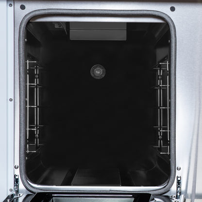 Valente 48" Gas Range in White, 8 Sealed Burnes, 94 000 BTU Cooktop Output, 6.7 Cu.Ft. Double Oven, Telescopic Racks - Forno Appliances