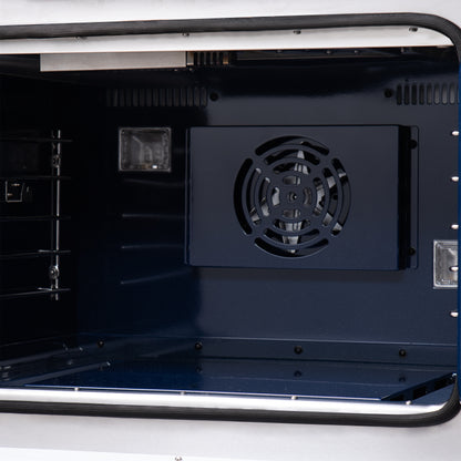 Forno Capriasca 48-Inch White Freestanding French Door Gas Range, 8 Burners, Convection Oven, Energy Efficient