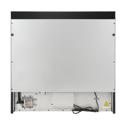 Cuisinière à gaz autonome Forno Antico de 36 pouces, noire, design en laiton antique, 6 brûleurs, four à convection, écoénergétique