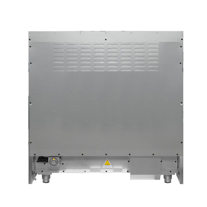 Cocina a gas independiente Forno Galiano de 91 cm en color negro con diseño de latón antiguo, 6 quemadores, 83 000 BTU, horno de convección de 1,6 m³