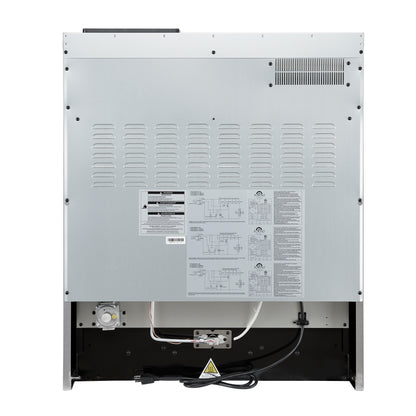 Cocina a gas Giovanni de 30 pulgadas, diseño blanco y latón antiguo, 5 quemadores, 67,000 BTU, horno de convección de 4.32 pies cúbicos