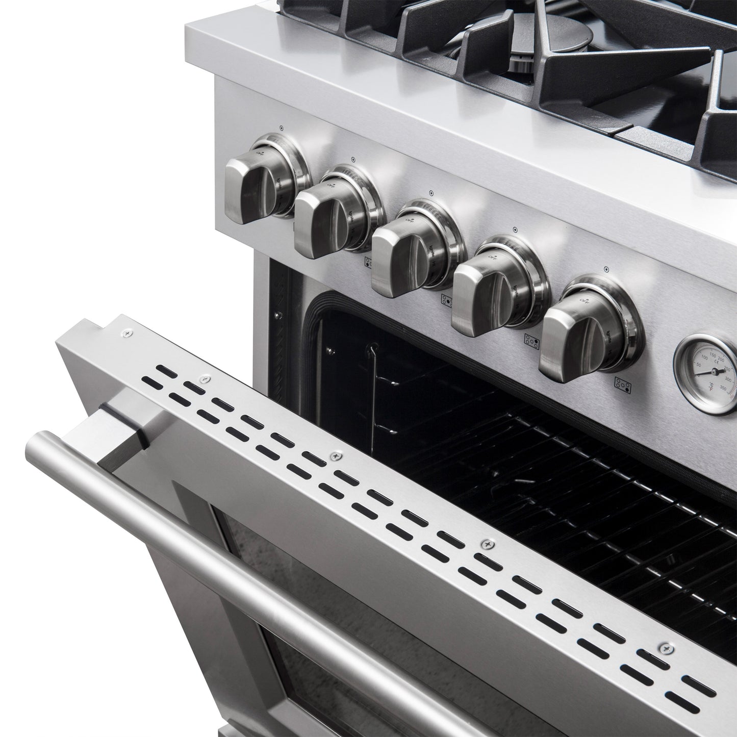 Cocina a gas FORNO Giovanni de 30 pulgadas, acero inoxidable, 5 quemadores, 67,000 BTU, horno de convección de 4.32 pies cúbicos