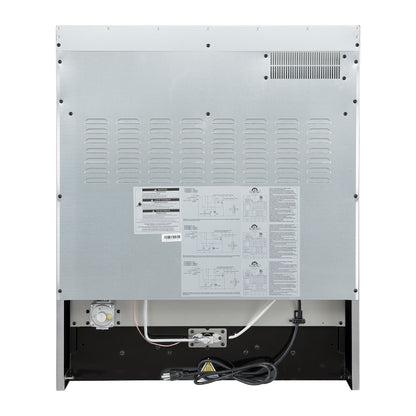 Cocina a gas Marco de 30 pulgadas con diseño en blanco y latón antiguo, 4 quemadores, 37,000 BTU, horno de convección de 4.32 pies cúbicos