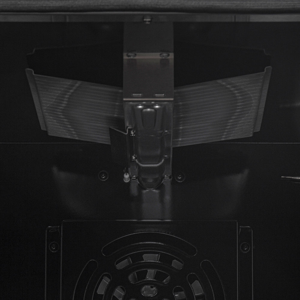 Cocina a gas Marco de 36 pulgadas con diseño en negro y latón antiguo, 6 quemadores, 67,000 BTU, horno de convección de 5.36 pies cúbicos