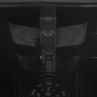 Cocina a gas Marco de 36 pulgadas con diseño en negro y latón antiguo, 6 quemadores, 67,000 BTU, horno de convección de 5.36 pies cúbicos