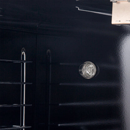 Cocina a gas Marco de 36 pulgadas con diseño en negro y latón antiguo, 6 quemadores, 67,000 BTU, horno de convección de 5.36 pies cúbicos