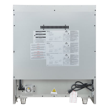 Cocina a gas con puerta francesa Forno Galiano de 30 pulgadas 
Blanco con diseño de latón antiguo, 5 quemadores,
 Horno de convección de 68,000 BTU y 4.32 pies cúbicos