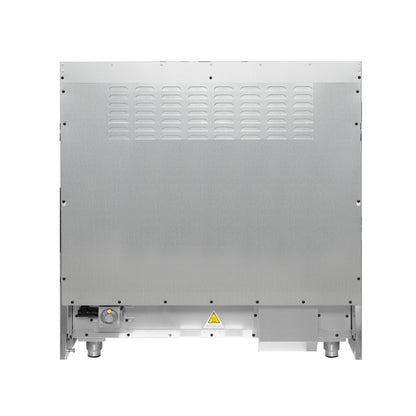 Cocina a gas Forno Galiano de 36 pulgadas con puerta francesa, diseño en blanco y latón antiguo, 6 quemadores sellados, 83,000 BTU, horno de convección de 5.36 pies cúbicos