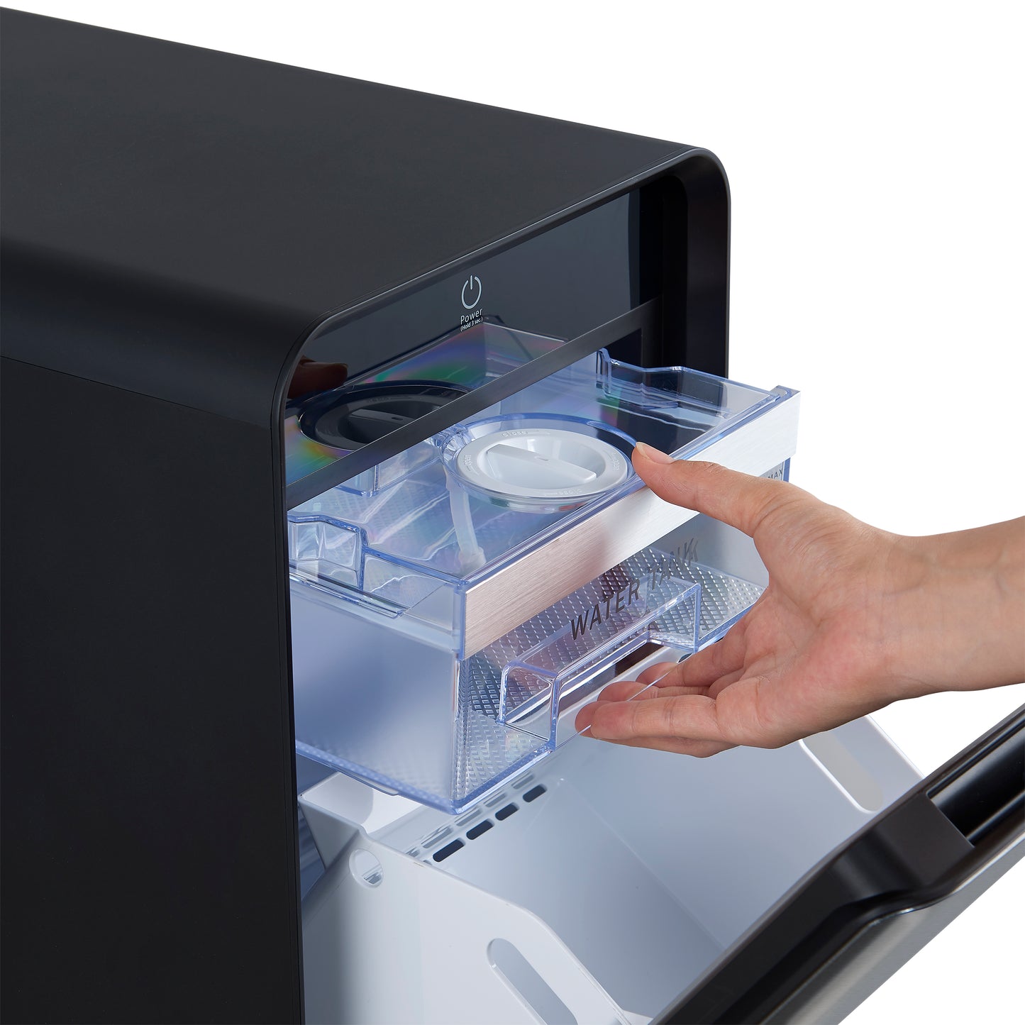 Machine à glaçons Sferico 11 pouces, noire, 32 sphères transparentes de 2 pouces à fonte lente par jour, stocke plus de 10 boules