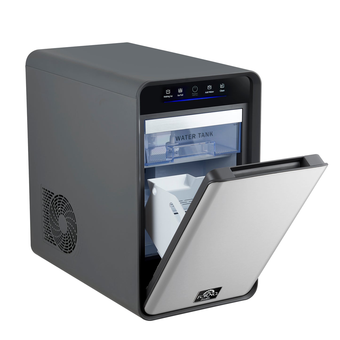 Sferico máquina de hielo de 11 pulgadas, plateada, 32 esferas claras de 2 pulgadas de fusión lenta diarias, almacena más de 10 bolas